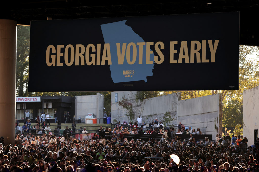 Vice President Kamala Harris at an election rally
